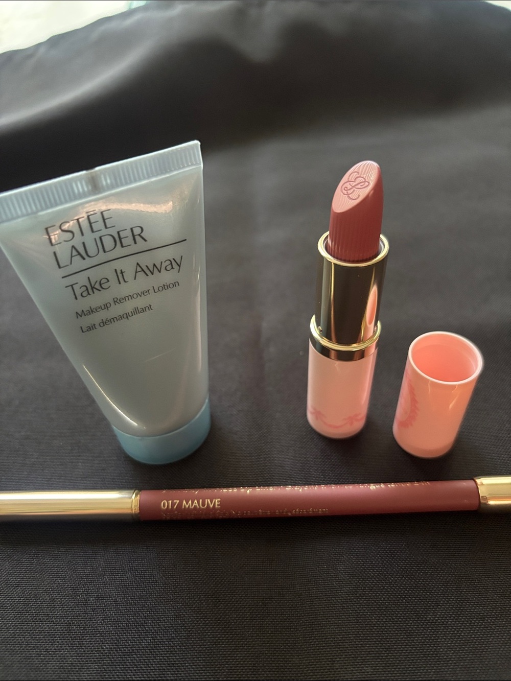 Estee Lauder Take It Away Makeup Remover Lotion & Pink Lipstick Set